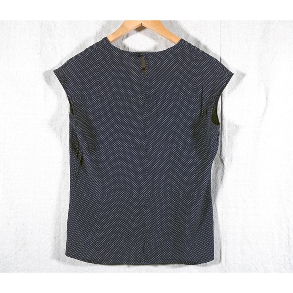 Vintage Yves Saint Laurent Women 2-4 Polka Dot Silk Shell - Picture 2 of 14